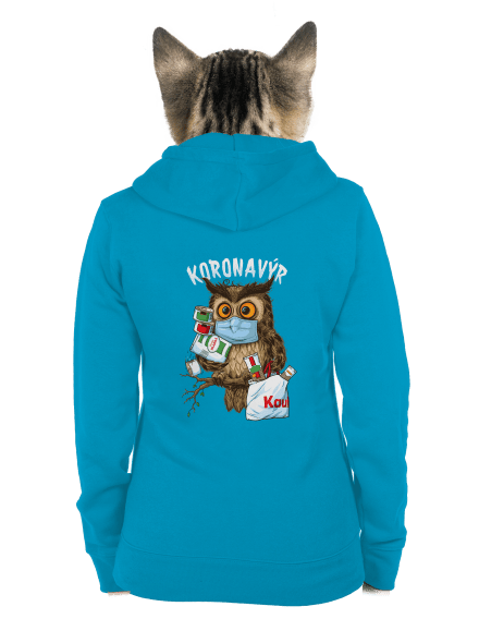 Koronavýr dámská mikina na zip Blue Atol