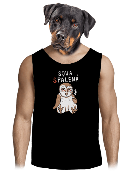 Sova Pálená pánské tílko Black