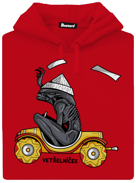 Vetřelníček pánská mikina klokanka Red