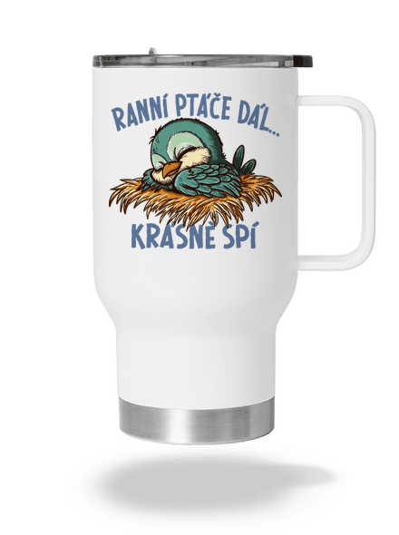 Ranní ptáče spí termohrnek White