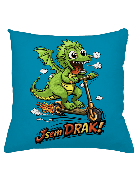 Jsem drak polštář Blue Turquoise