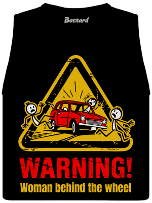 Žena za volantem dámské tílko volné Black