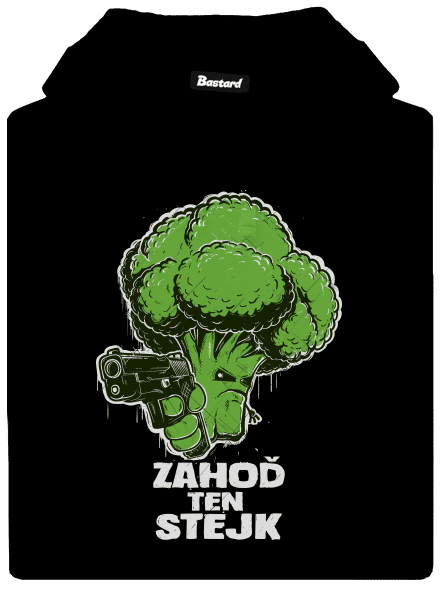 Zahoď ten stejk dámská mikina klokanka Black