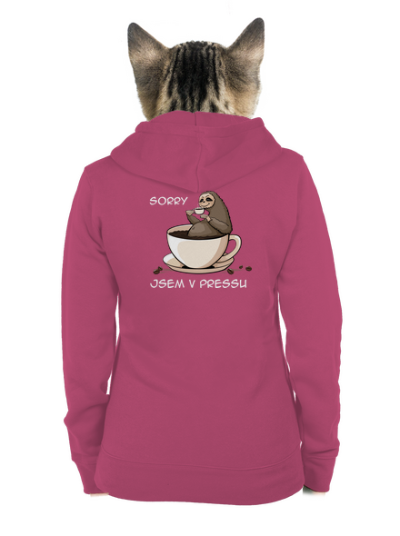 V pressu dámská mikina na zip Magenta