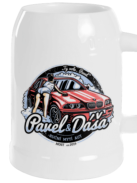 Automyčka Pavel půllitr White