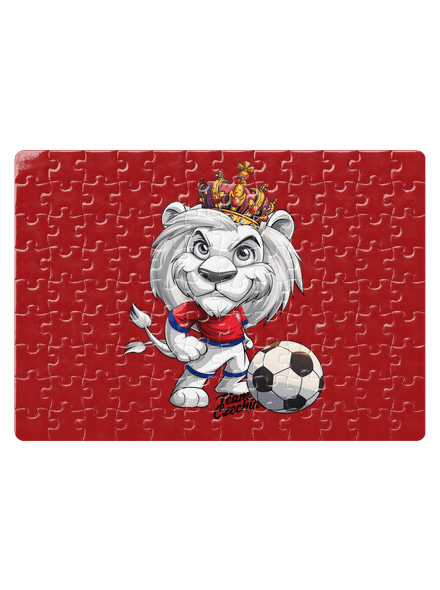 Fotbalový lev puzzle White