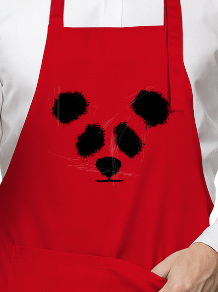 Panda zástěra Red