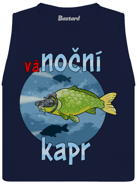 Vánoční kapr dámské tílko volné Navy