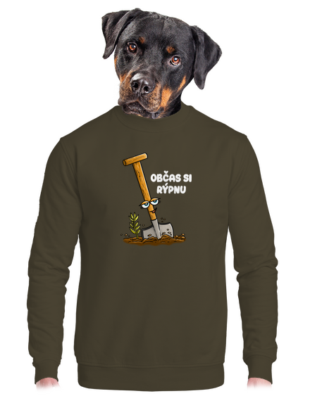 Občas si rýpnu unisex mikina bez kapuce Urban Khaki