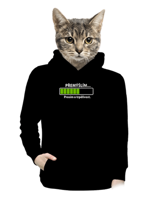 Přemýšlím dámská mikina klokanka Black