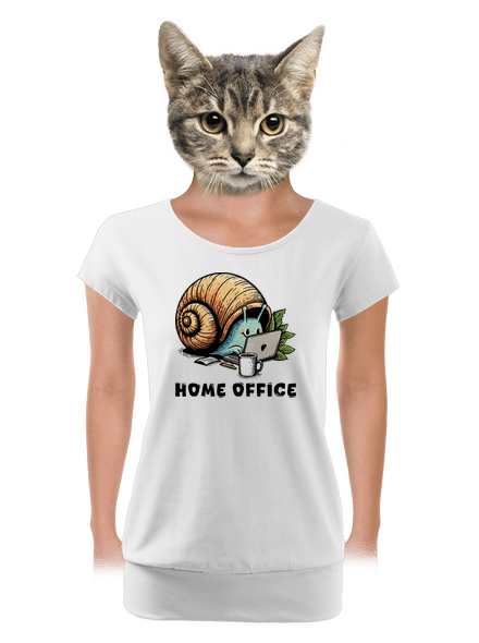 Šnekův home office dámské tričko s lemem White