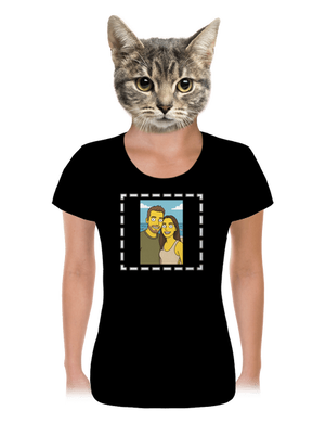 Simpsonovi z vlastní fotky dámské tričko Black
