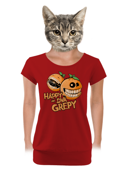 Happy grepy dámské tričko s lemem Red Mal