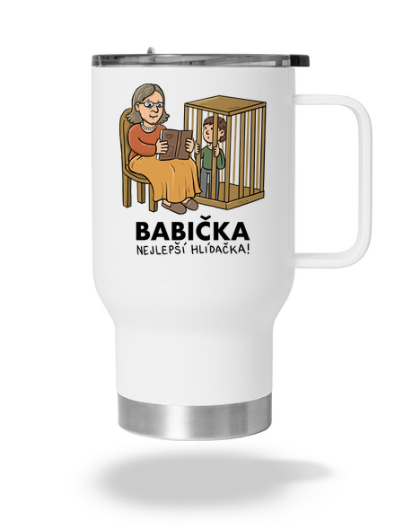 Babička hlídačka termohrnek White