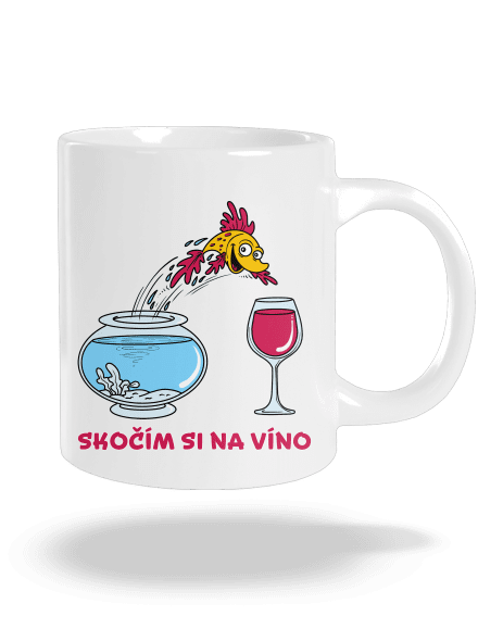 Skočím si na víno velký hrnek White