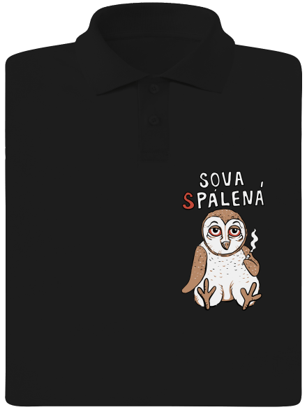 Sova Pálená pánská polokošile Black