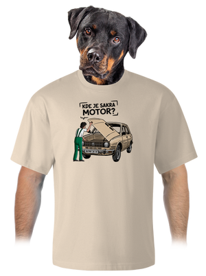 Kde je motor? unisex tričko oversized Almond