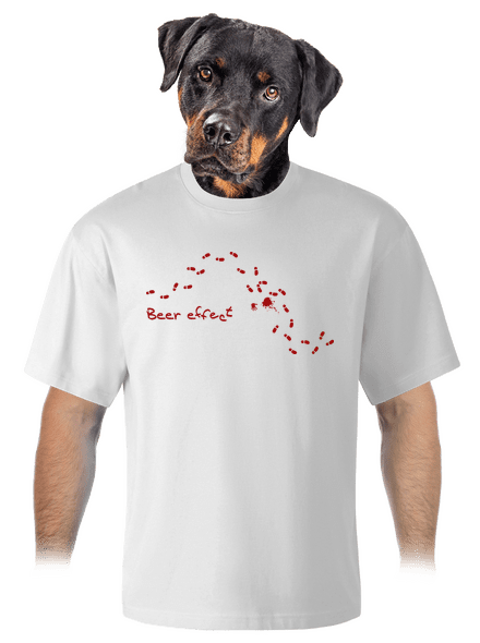 Beer effect unisex tričko oversized White