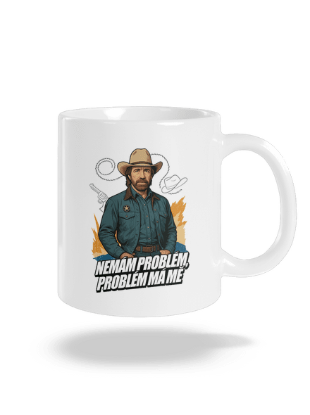 B19: Chuck Norris z Walker, Texas Ranger klasický hrnek White