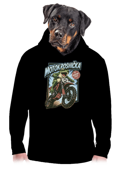 Motokrosnička pánská mikina klokanka Black