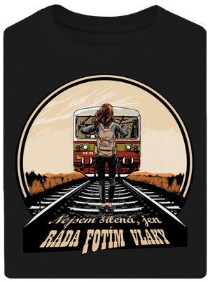 Fotím vlaky unisex tričko oversized Black