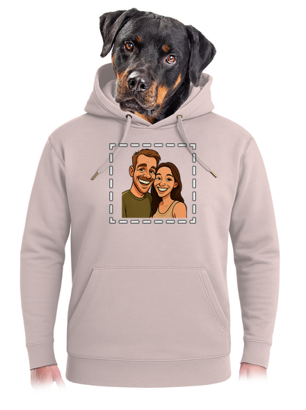 Karikatura z vlastní fotky unisex mikina premium Rose Chalk