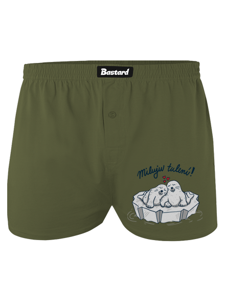 Miluju tulení pánské trenky Khaki