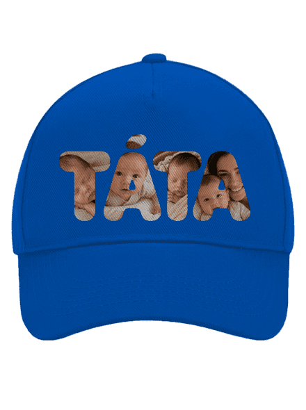 Nápis táta z vlastních fotek kšiltovka baseballka Bright Royal