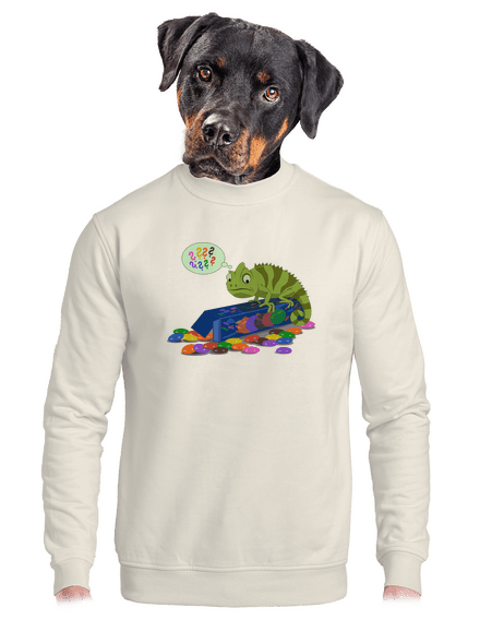 Zmatený chameleon unisex mikina bez kapuce Off White