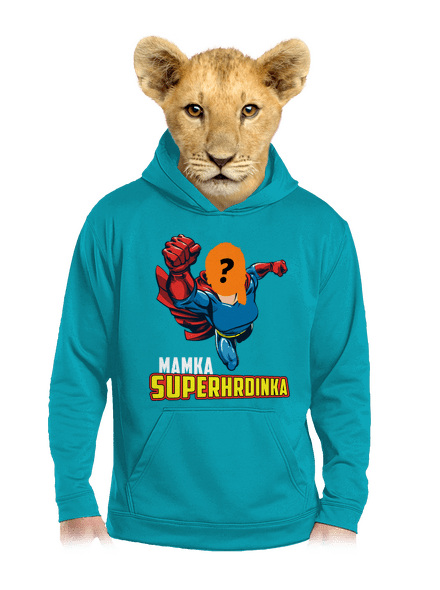 Mamka superhrdinka dětská mikina klokanka Hawaiian Blue