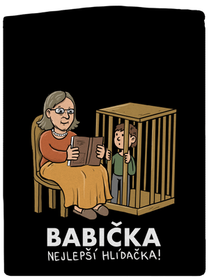 Babička hlídačka pánská mikina na zip Black