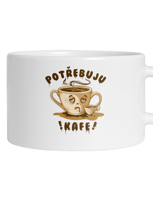 Potřebuju kafe hrnek makronka White