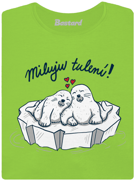 Miluju tulení dámské tričko Apple Green