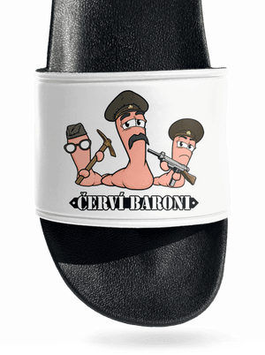 Červí baroni pantofle White