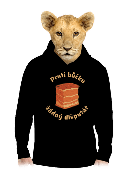 Proti bůčku žádný dišputát dětská mikina klokanka Black