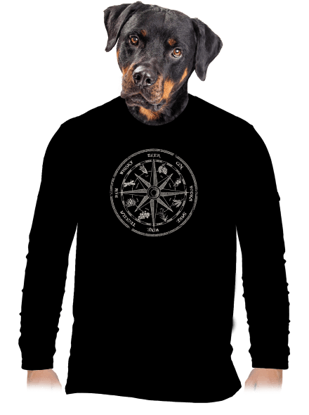 Alkoholický kompas pánské dlouhý rukáv Black