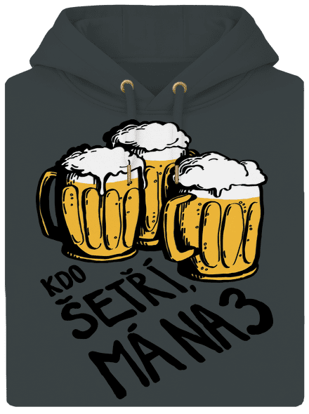 Kdo šetří, má na tři unisex mikina premium Charcoal
