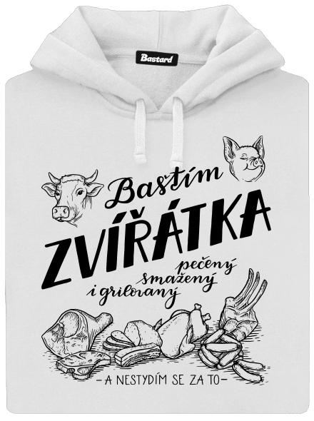 B12: Baštím zvířátka dámská mikina klokanka White