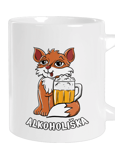 Pivní Alkoholiška velký hrnek White