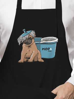 Mops zástěra Black