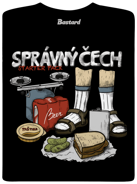 Správný Čech pánské dlouhý rukáv Black