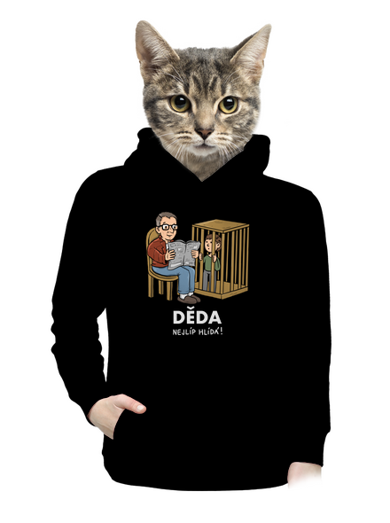 Děda hlídá dámská mikina klokanka Black
