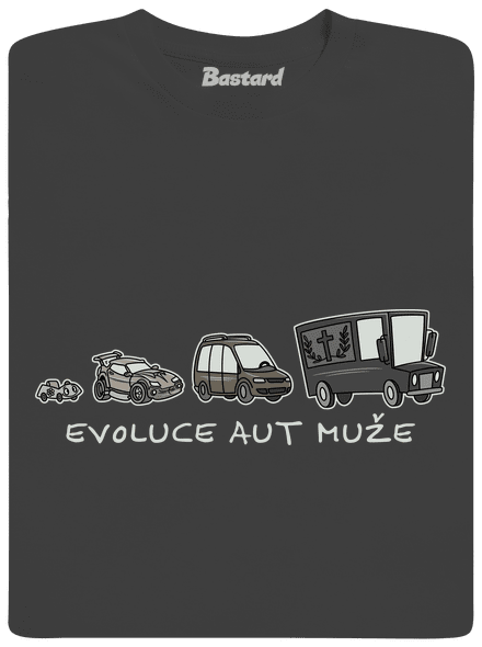 Evoluce aut muže pánské tričko Dark Grey