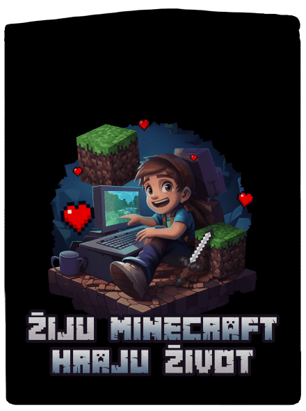 Žiju Minecraft dámská mikina na zip Black