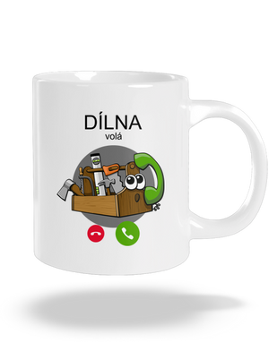 Dílna volá velký hrnek White