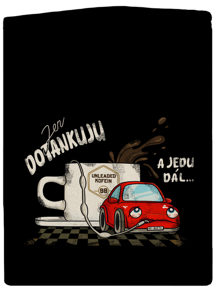 Dotankuju a jedu pánská mikina na zip Black