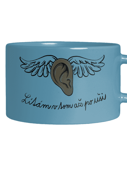 Až po uši hrnek makronka Blue Macaron