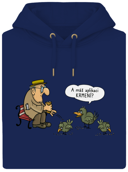 Aplikace Krmení unisex mikina premium Navy