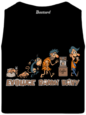 Evoluce ranní kávy pánské tílko Black