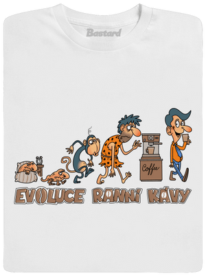 Evoluce ranní kávy dětské tričko White